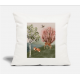 Woodland Fox,Deer And Bird Natural White Pillow